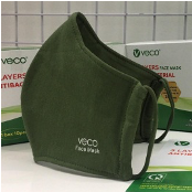 VECO 3-Layer Cotton Face Mask Olive Green