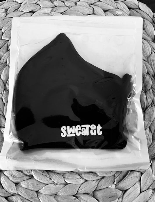 SWEATOUT 3-Layer Cotton Face Mask Black
