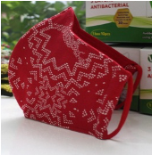 VECO 3-Layer Cotton Face Mask Red Aztec